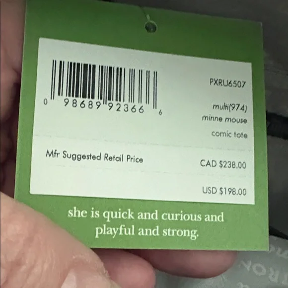 Kate Spade Black and White Mickey Mouse Comic Tote - Picture 5 of 5